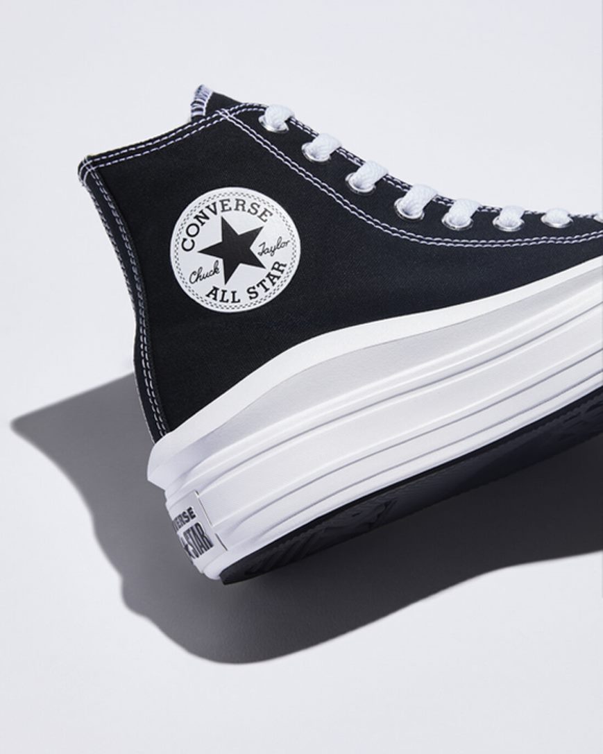 Women's Converse Chuck Taylor All Star Move High Top Platform Shoes Black / Beige White | AU 860CEX